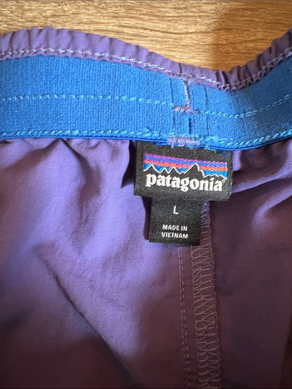 Patagonia Purple Womens Shorts with Blue Waistband Accent - Picture 5 of 6